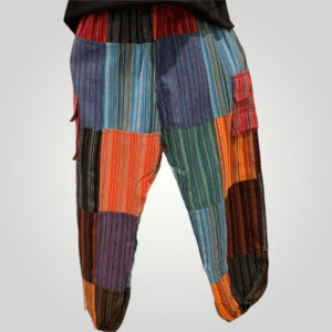 Harem Multicolor Handmade Striped Patchwork Trousers